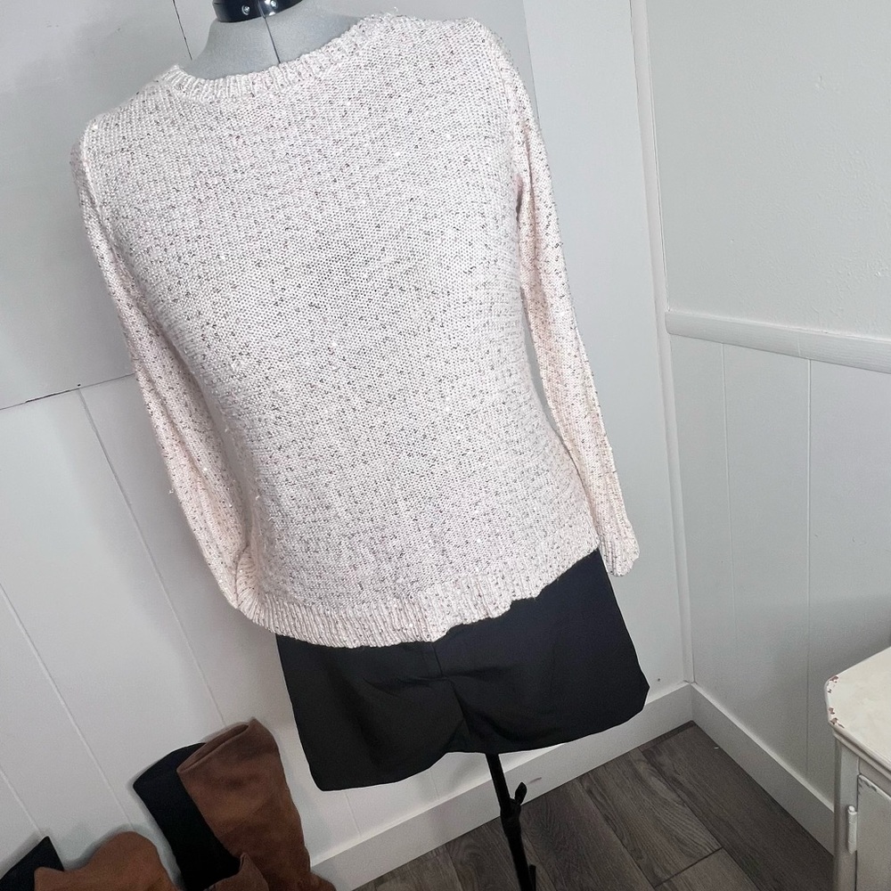 Time&Tru sparkling champagne Women's Sweater with mesh